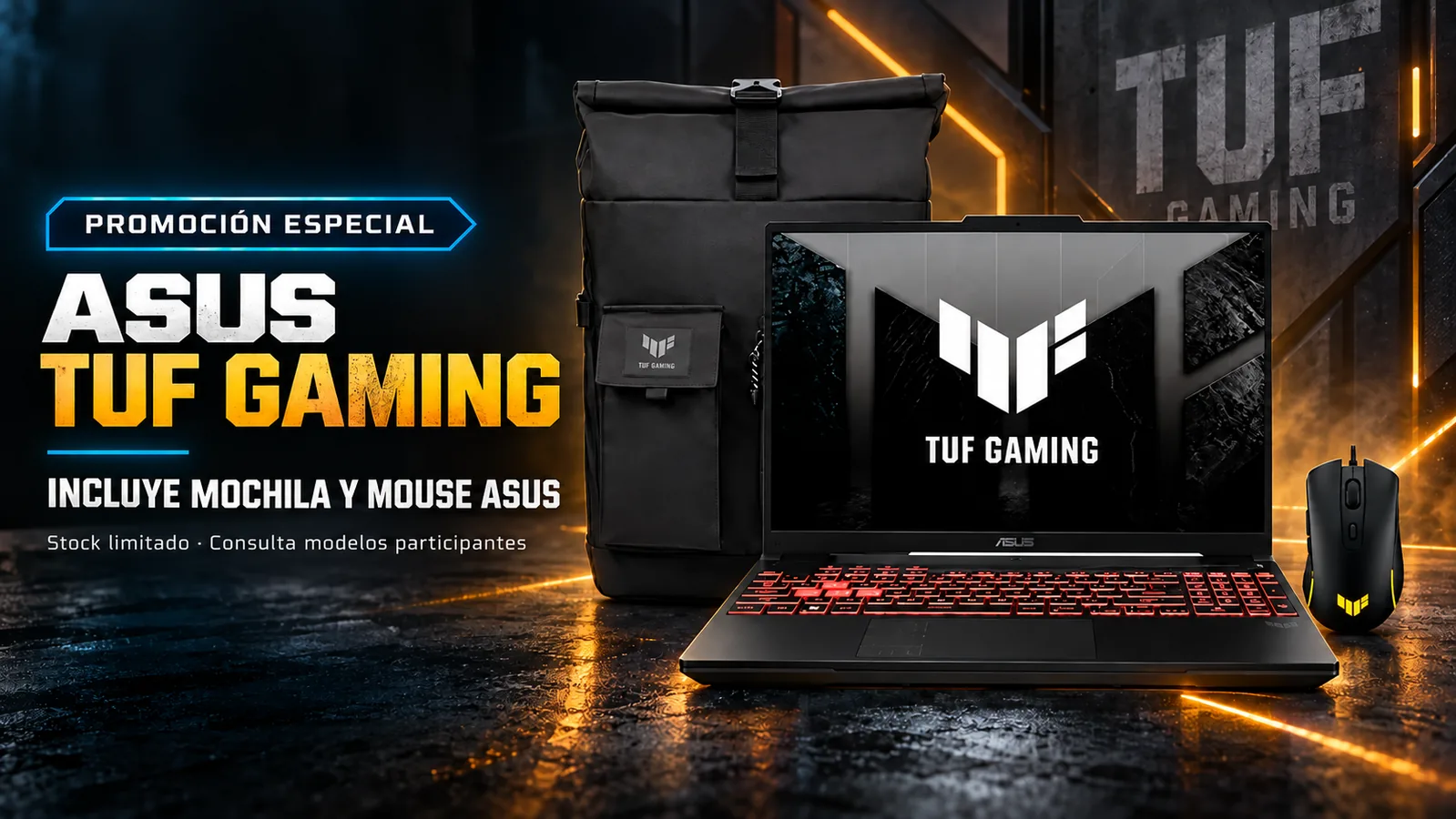 Promoción ASUS TUF Gaming con mochila y mouse ASUS